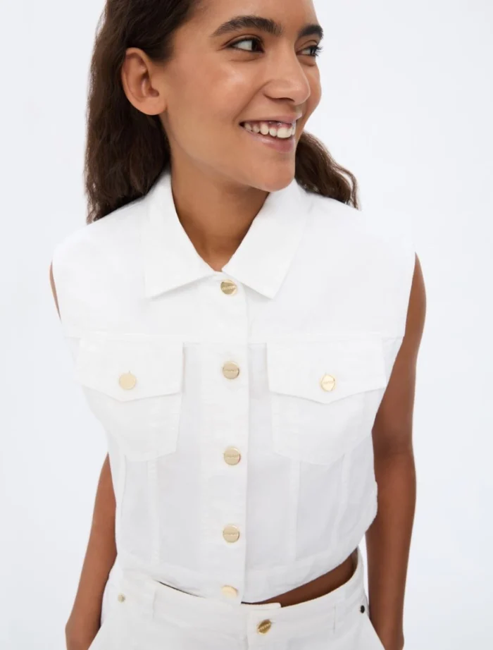 i BLUES Cropped gilet Optical white - Image 3