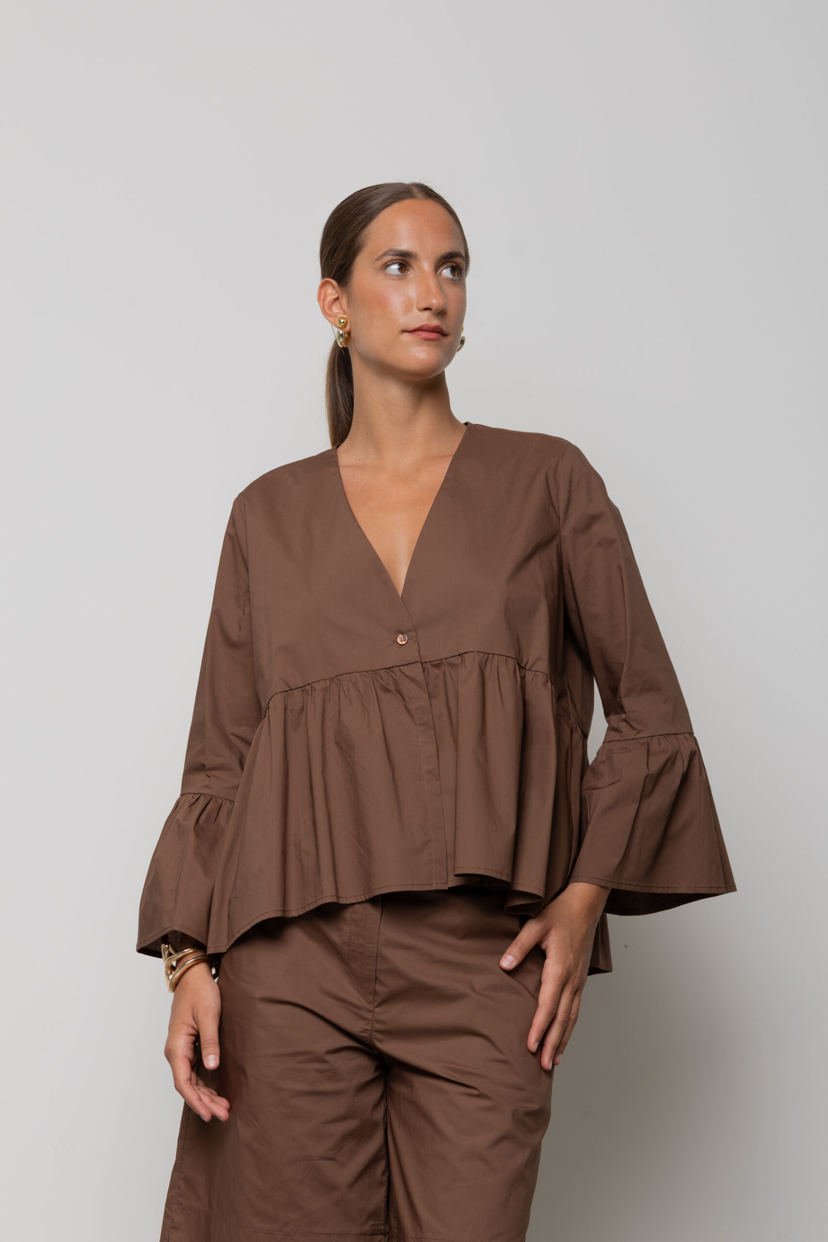 60449203SP5LE016_2 KAOS by ICONA Bluse Brown - Image 1