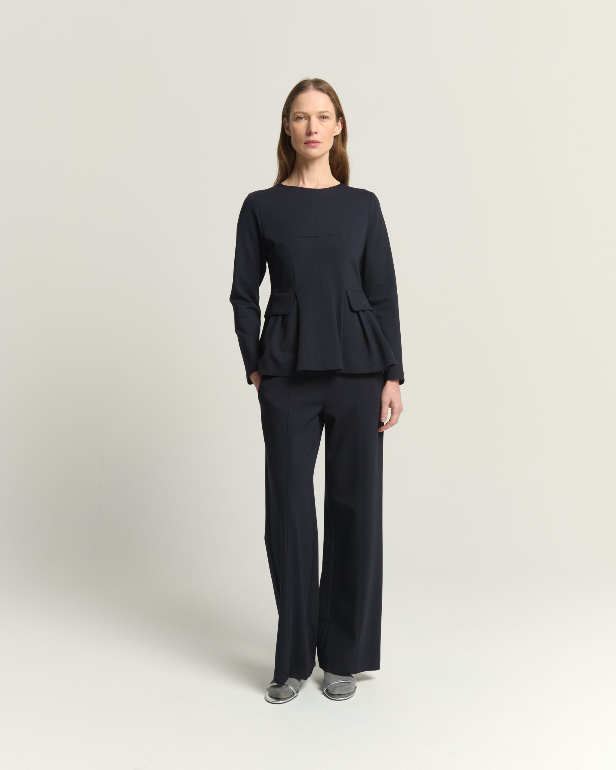 55851@3000x3000 BEATRICE Staight trousers Dark blue - Image 1