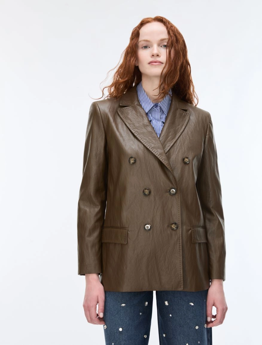 7046066102001-a-iblnotizia_normal i BLUES Coater fabric blazer Brown - Image 1