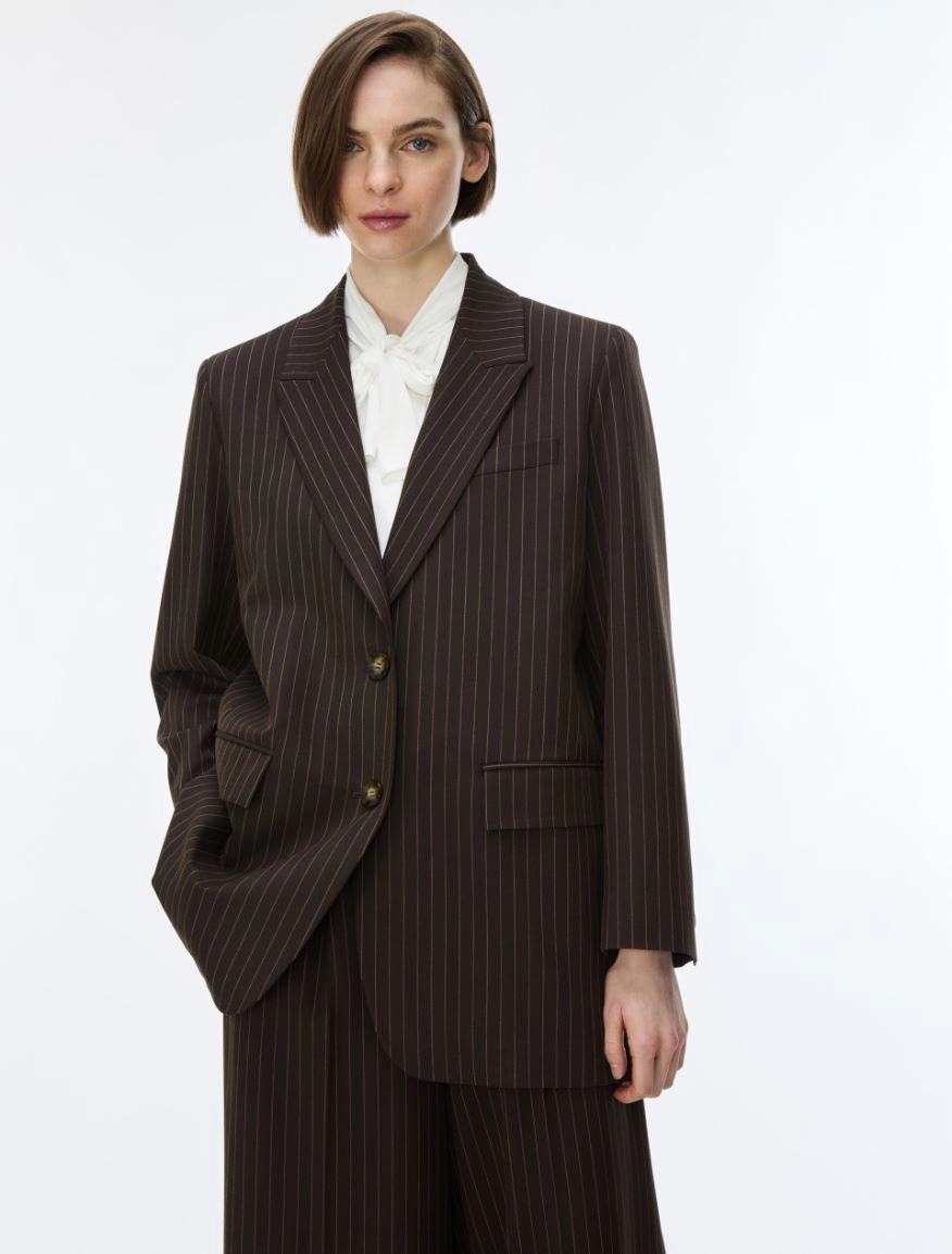 7046146102014-a-iblninfee_normal i BLUES Straight fit blazer Brown - Image 1