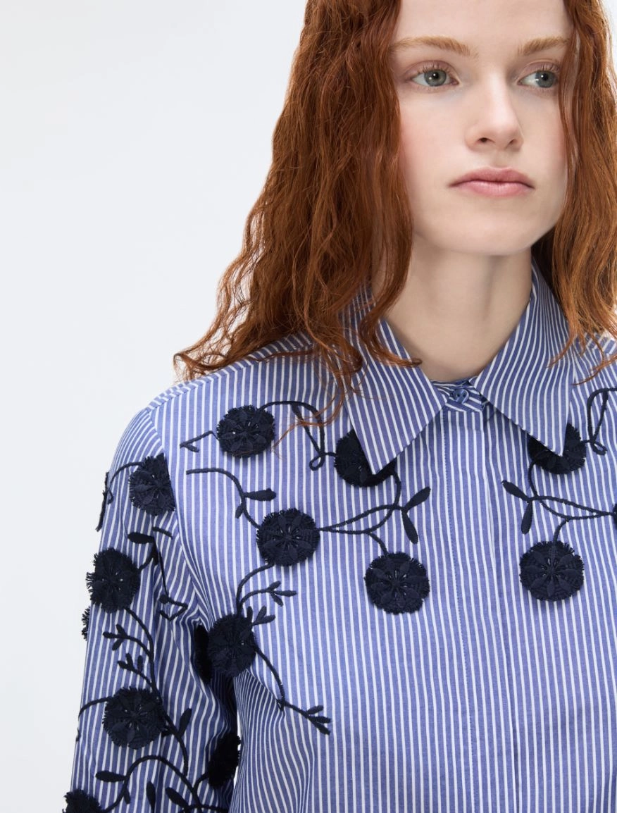 7116056102003-c-iblghiglia_normal i BLUES Thread embroidered shirt Navy - Image 1