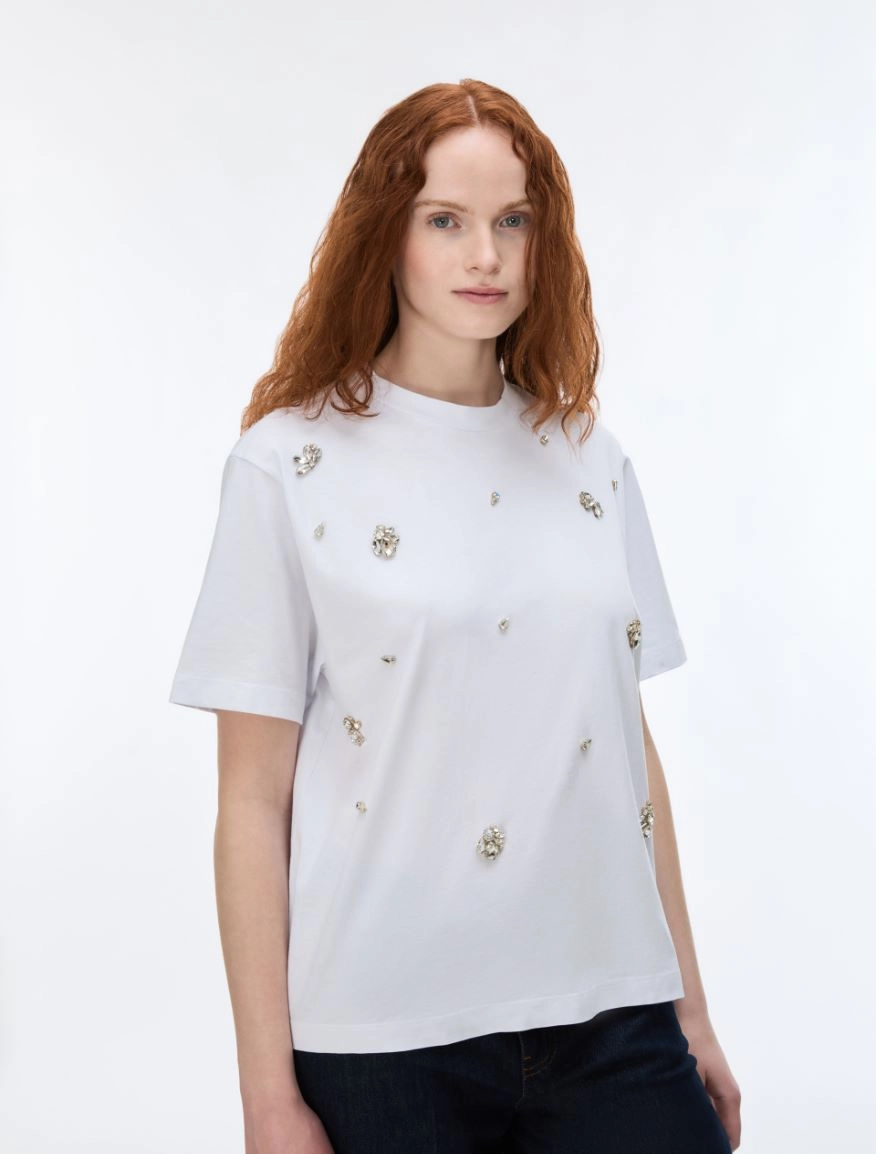 7976026102001-d-iblsvago_normal i BLUES Rhinestone embellished t-shirt White - Image 1
