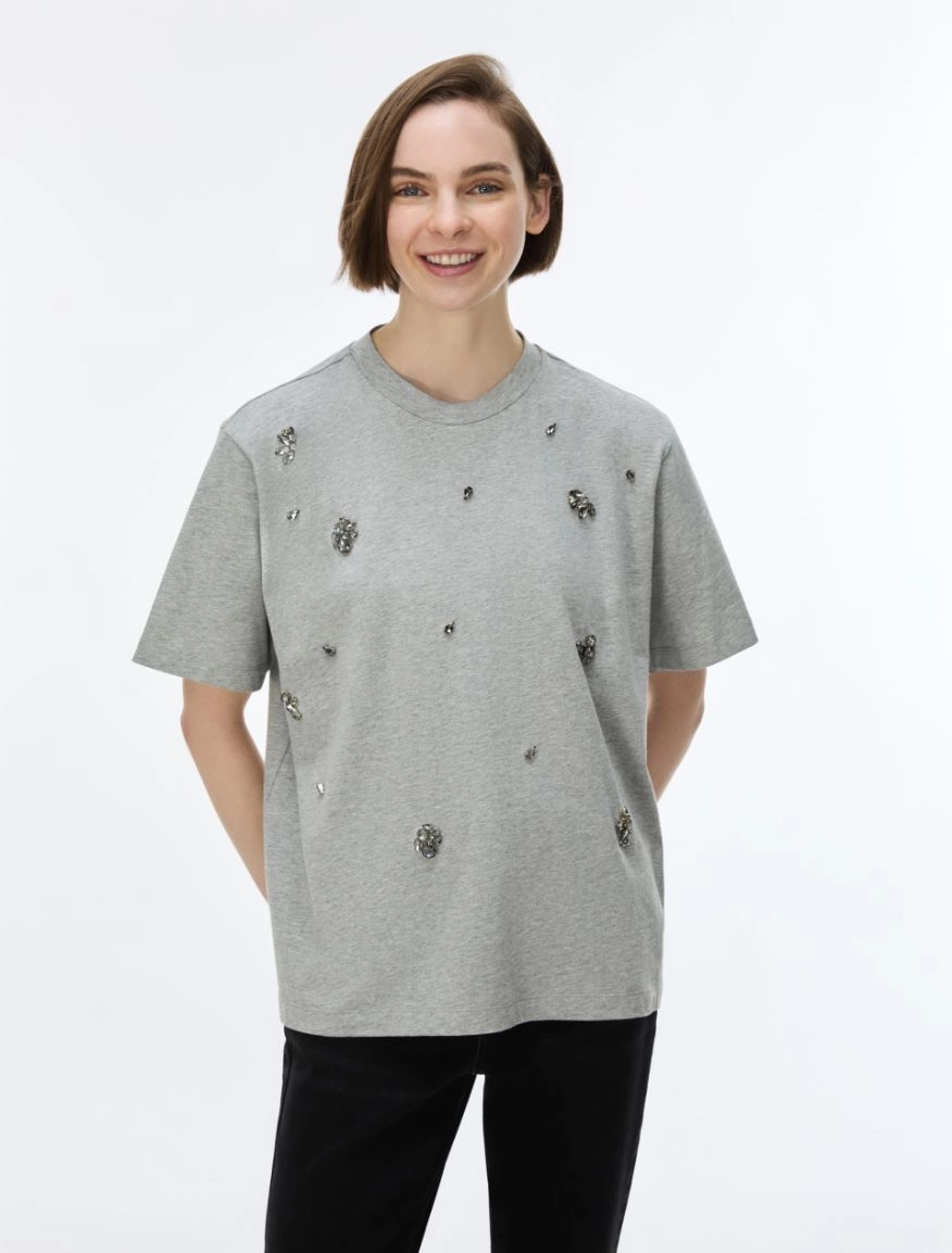 7976026102002-d-iblsvago_normal i BLUES Rhinestone - embellished T-shirt Melange Grey - Image 1