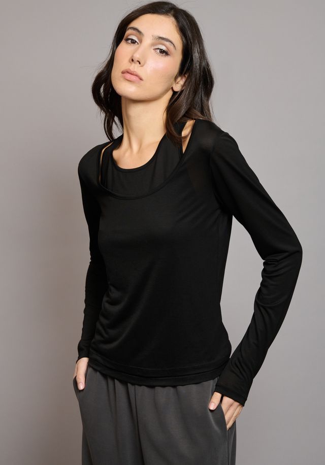 ThPtdCNQ COLLECTIVA NOIR Double top Black - Image 1