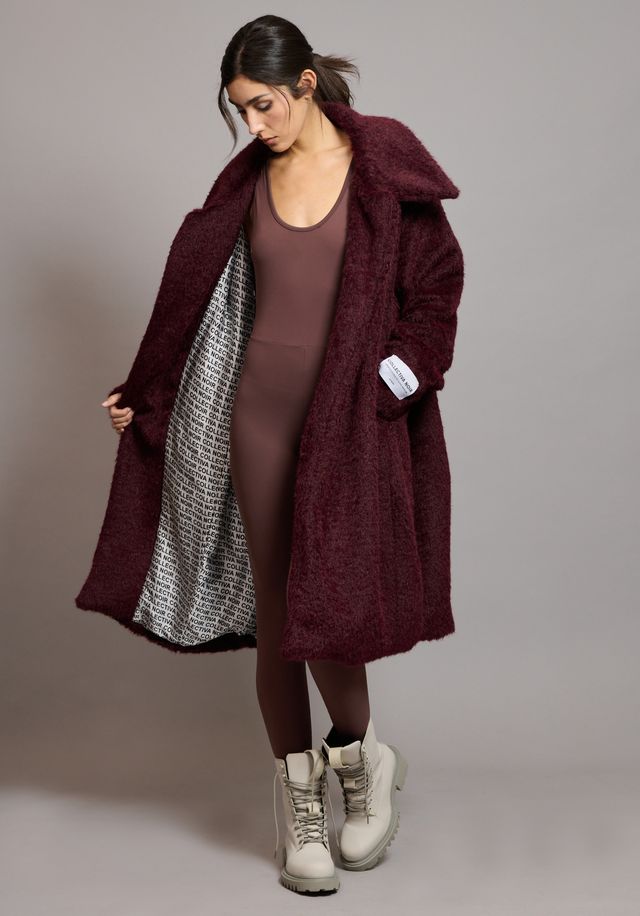 wLlAk6wg COLLECTIVA NOIR Rabbit coat Bordeaux - Image 1