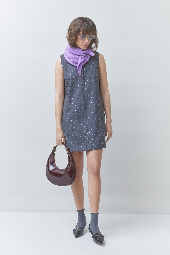 00W006005A SUNCOO CUTE Fancy sleeveless mini dress Grey - Image 1
