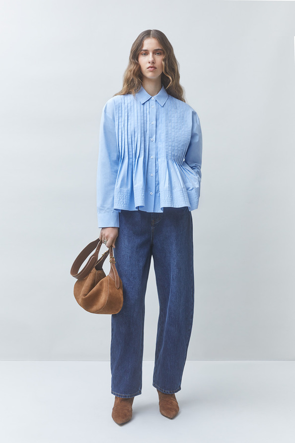 00W006064A SUNCOO LOELI Pleated shirt Sky blue - Image 1