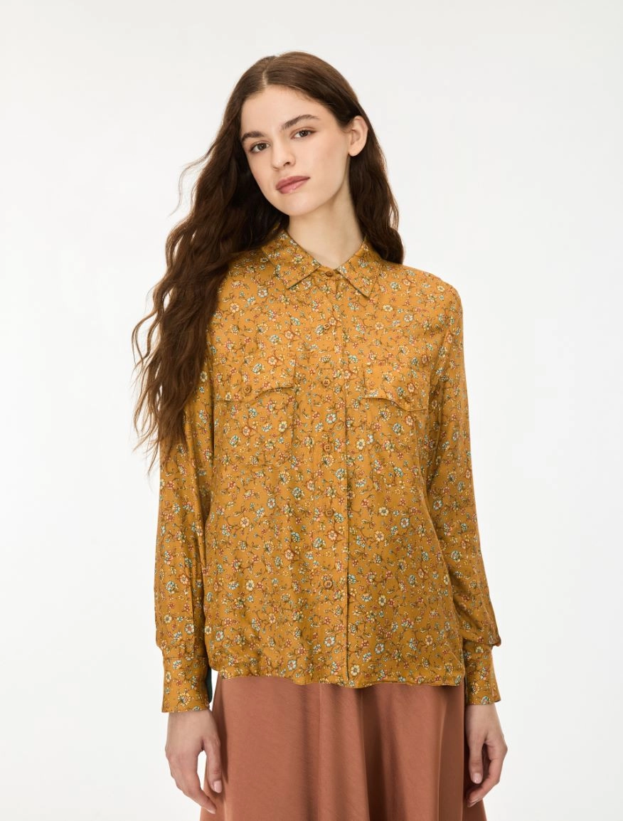 7116046202007-a-ibliconico_normal iBLUE Revensible shirt Ochre - Image 1