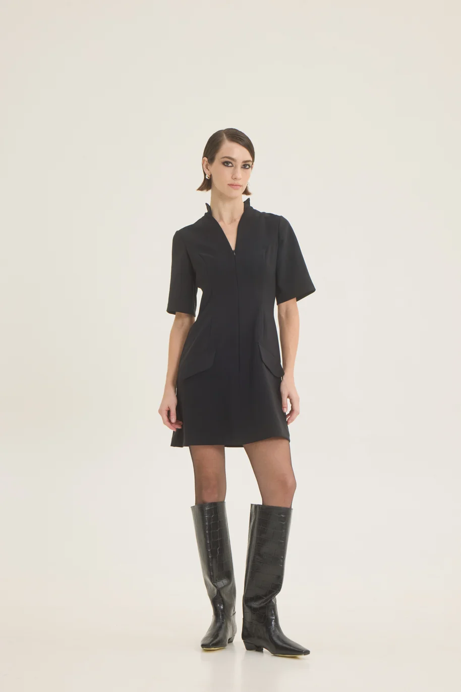 ChicardFW26-27213728 CHICARD A-line mini dress Black - Image 1