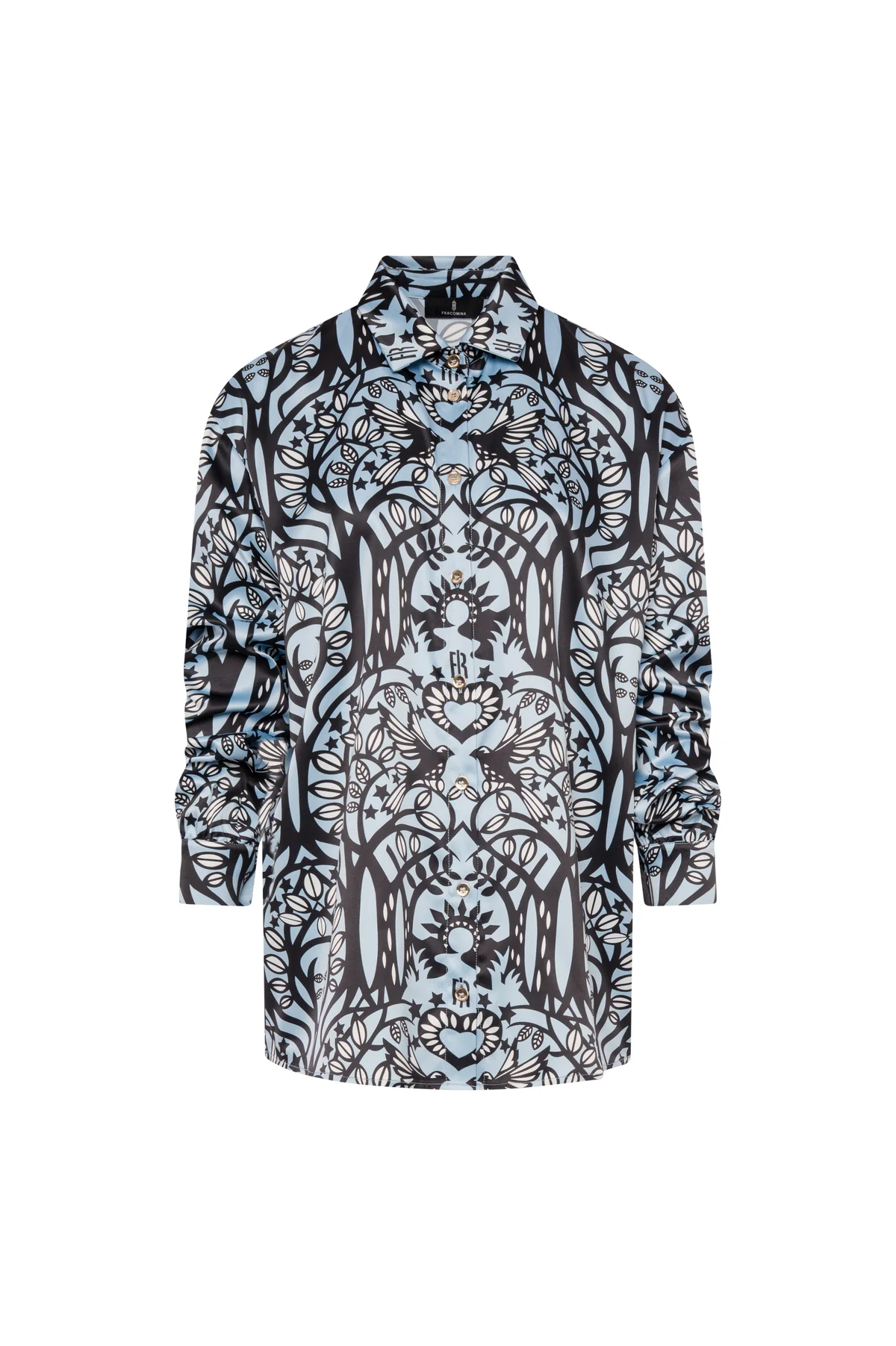 FS26WT6017W733K5-KL8-1 FRACOMINA Shirt regular fit with pattern Skyblack - Image 1