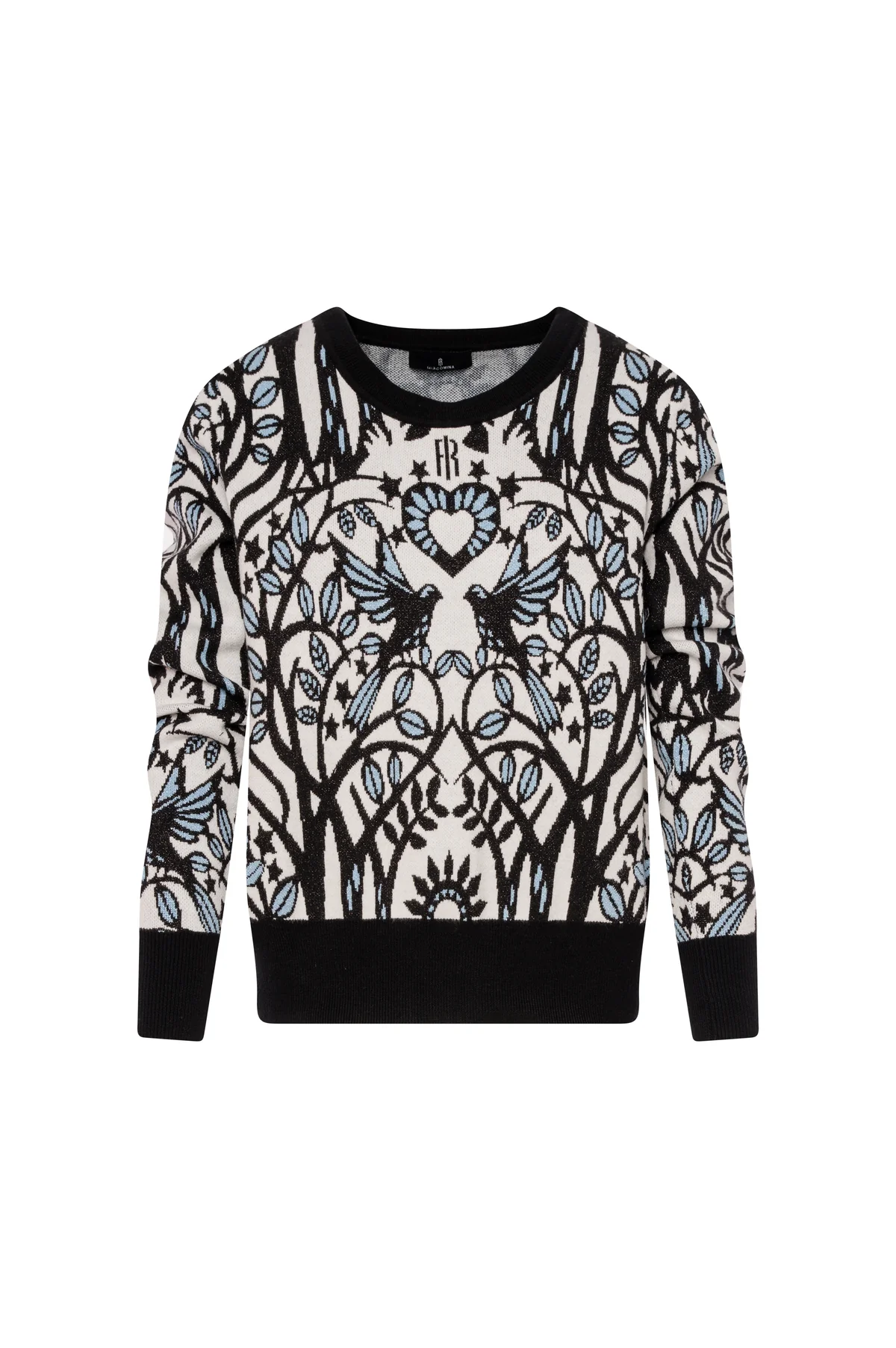 FS26WT7005K502F8-KE1-1 FRACOMINA Knitwear regular fit with jacquard Black/white - Image 1