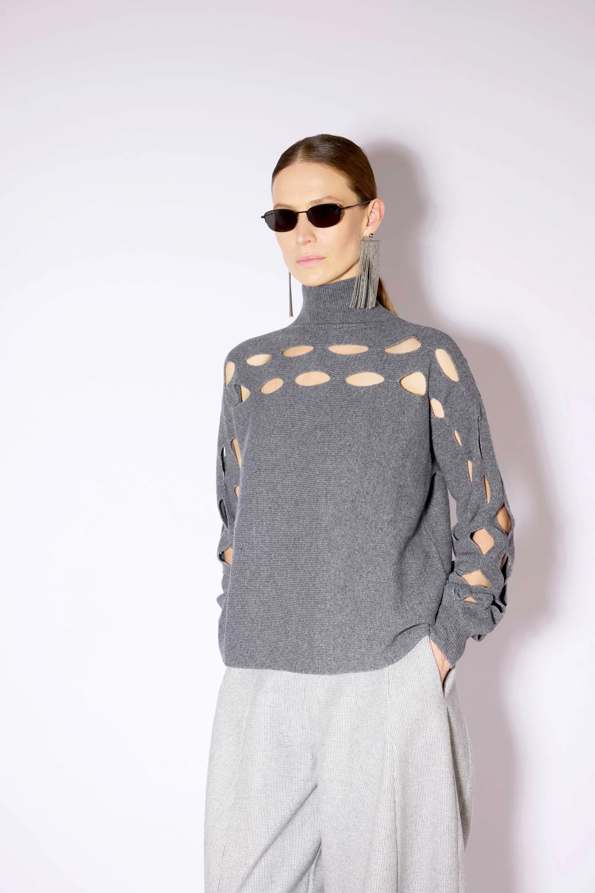 W6FF6WC32X92-0-B-MAGLIA-DOROTHY_90a20d28-194f-4e09-aa56-41d7aa7ec8c7 LIVIANA CONTI Sweater Grey - Image 1