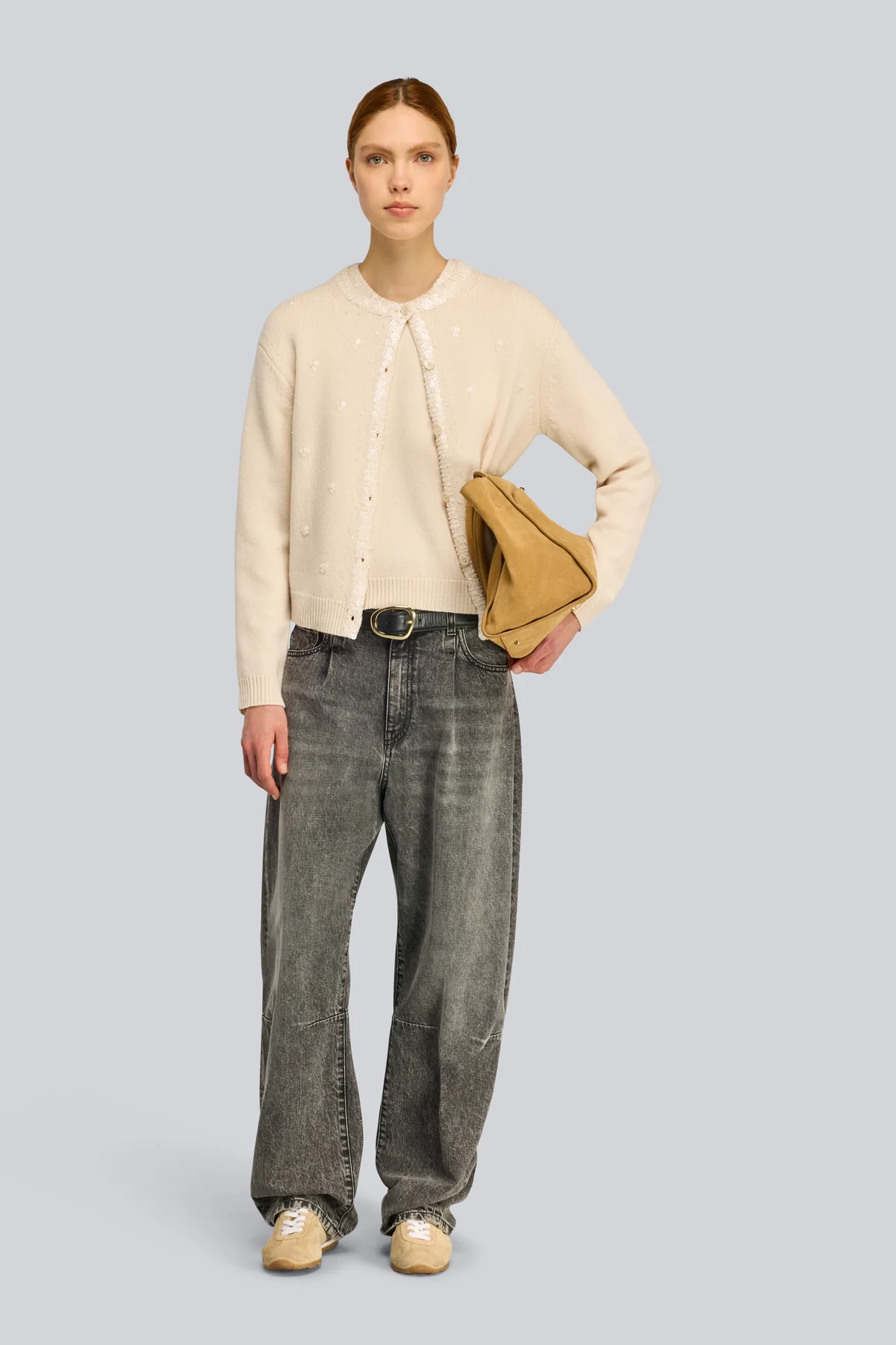 W6SS6WC08E42-0-A_CARDIGAN-GIPSY SEMICOUTURE Gipsy cardigan Sand - Image 1