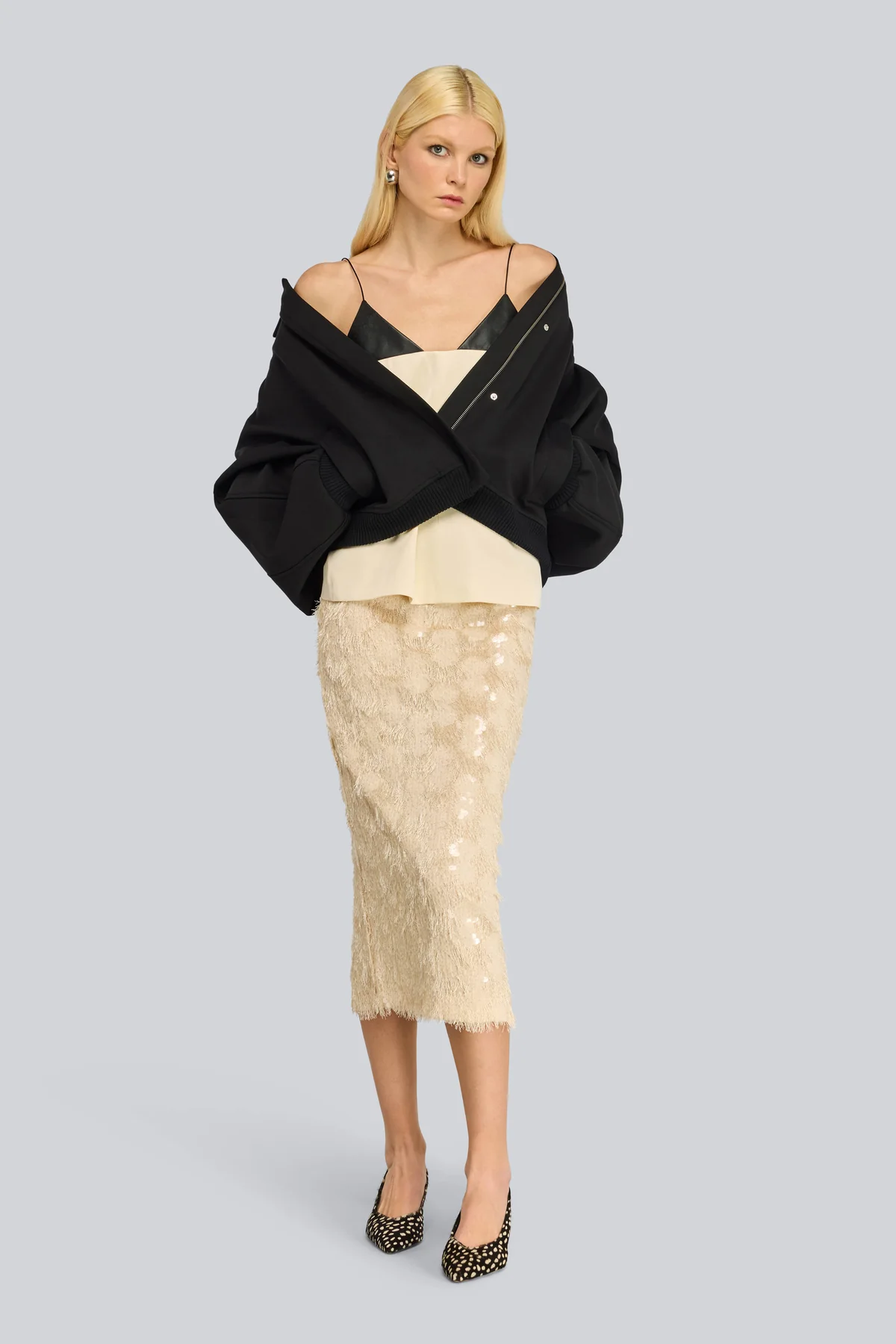 W6SS6WQ05E64-1-A_GONNA-BINDY SEMICOUTURE Bindy skirt Butter - Image 1