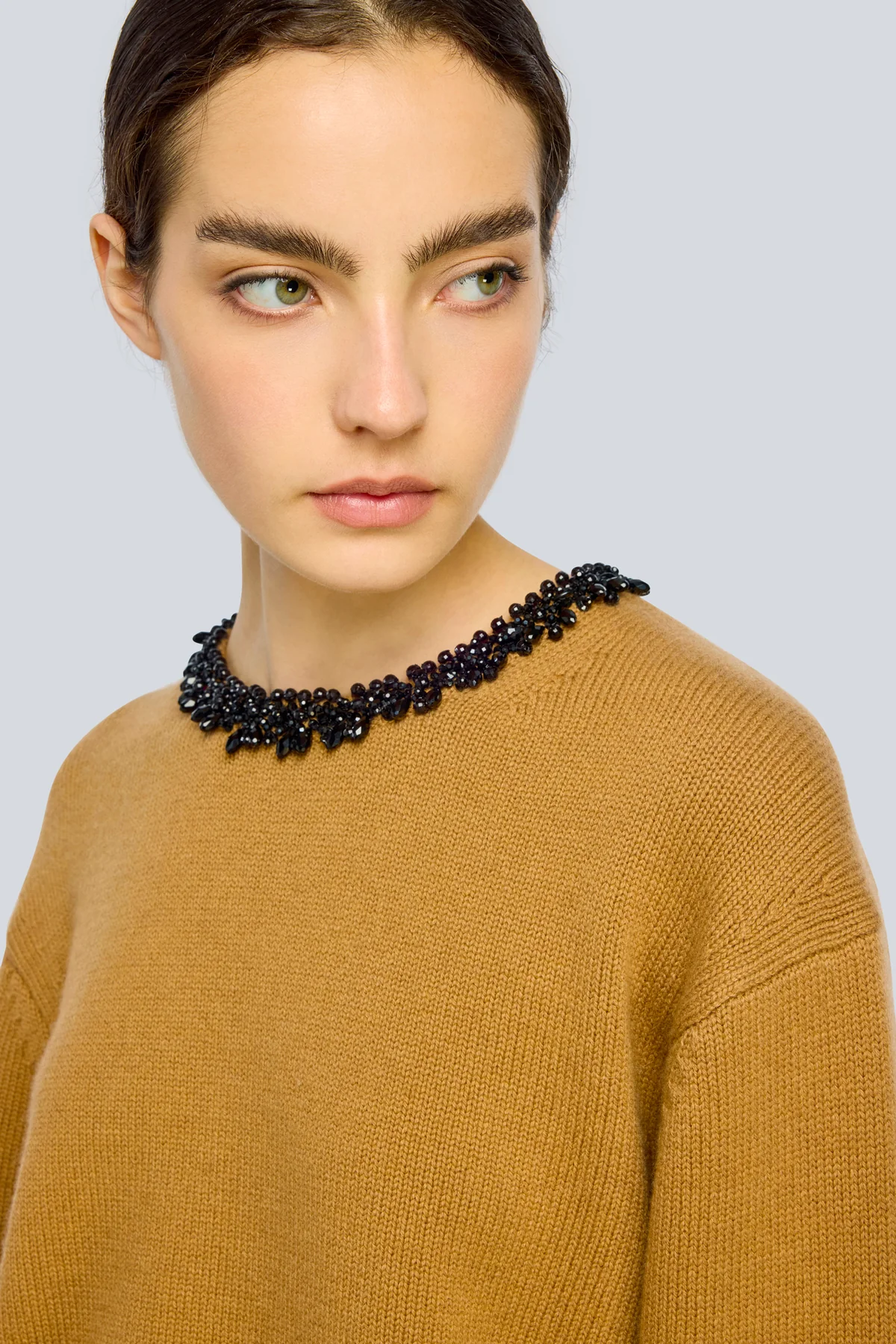 W6YY6WH71E41-2-D-MAGLIA-DENNY SEMICOUTURE Denny knit Camel - Image 1