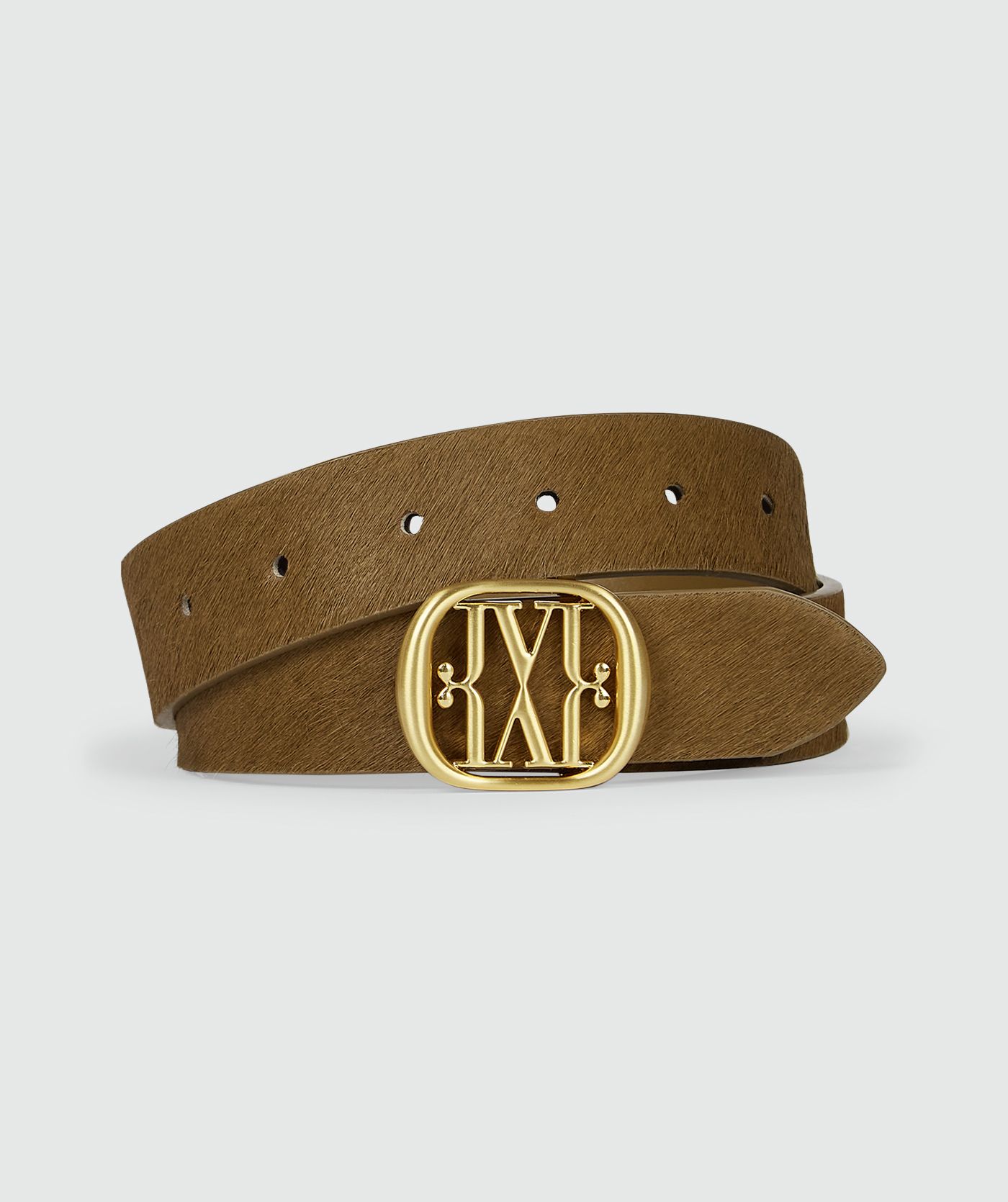 image_1788172546772 JOSH-V-Perri belt with pony hair Khaki - Image 1