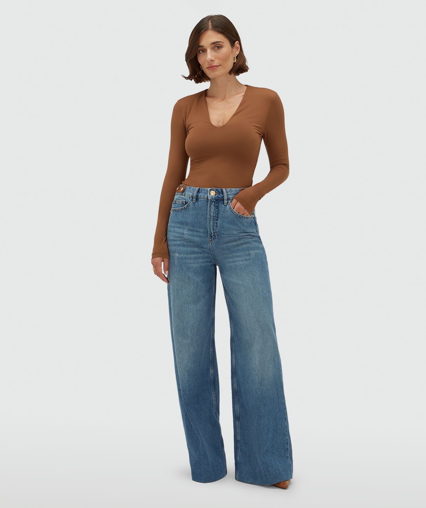 image_1790159570677 JOSH-V GLORIA high waisted wide leg jeans Blue denim - Image 1