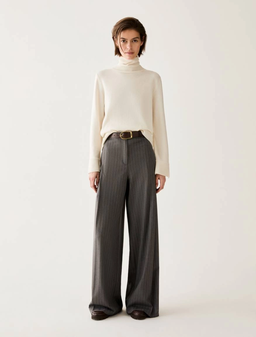 1136356302001-a-pbbghiera_normal PENNY BLACK Wide-leg pinstripe trousers GREY - Image 1