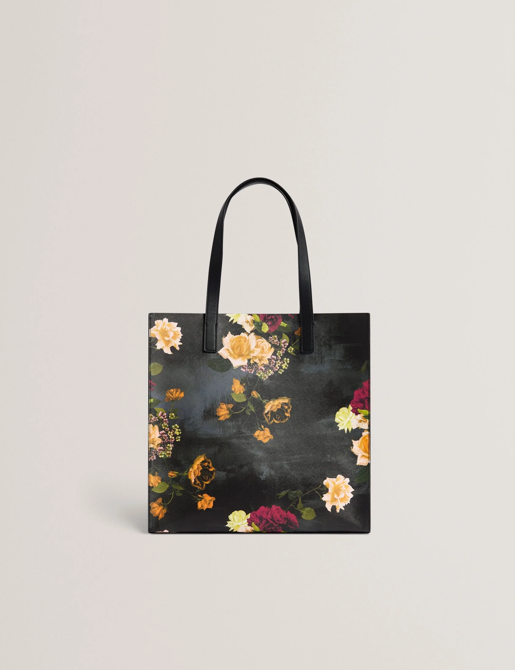 285547_BLACK_1 TED BAKER Floral Large Icon Tote Bag Black - Image 1